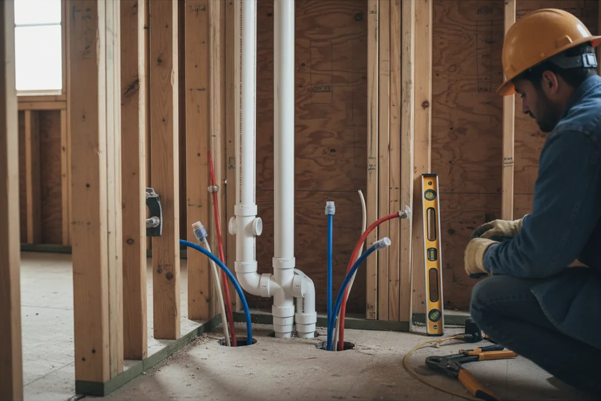 Drain and supply rough-in during Drain Cleaning in Thornton